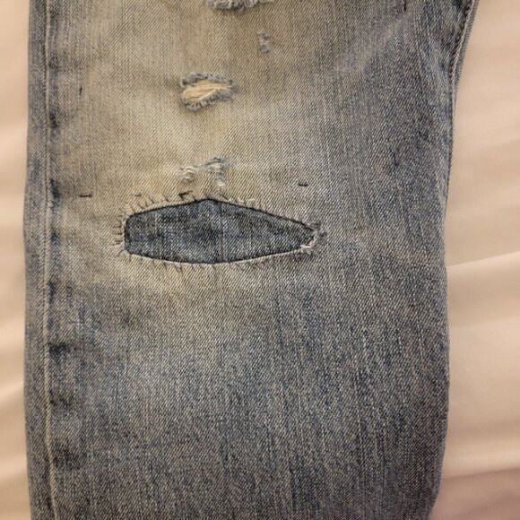 38 x 32 Polo Ralph Lauren Sullivan Slim Distressed Repaired Timeworn Rips Frays - Picture 9 of 16